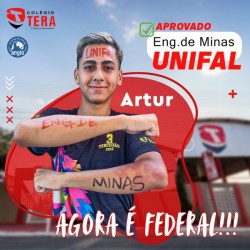 Aluno Artur é aprovado em Engenharia de Minas e BICT na UNIFAL